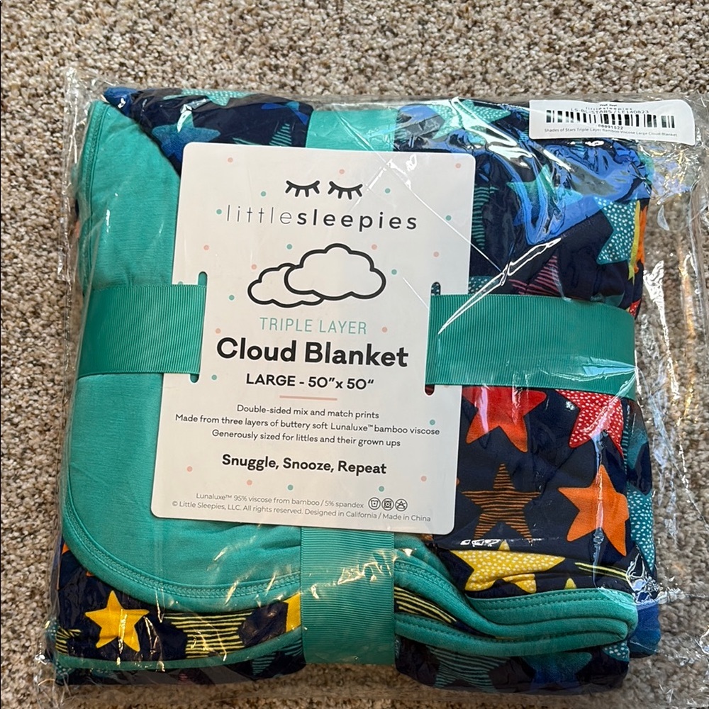 Little Sleepies Shades of Stars Cloud Blanket